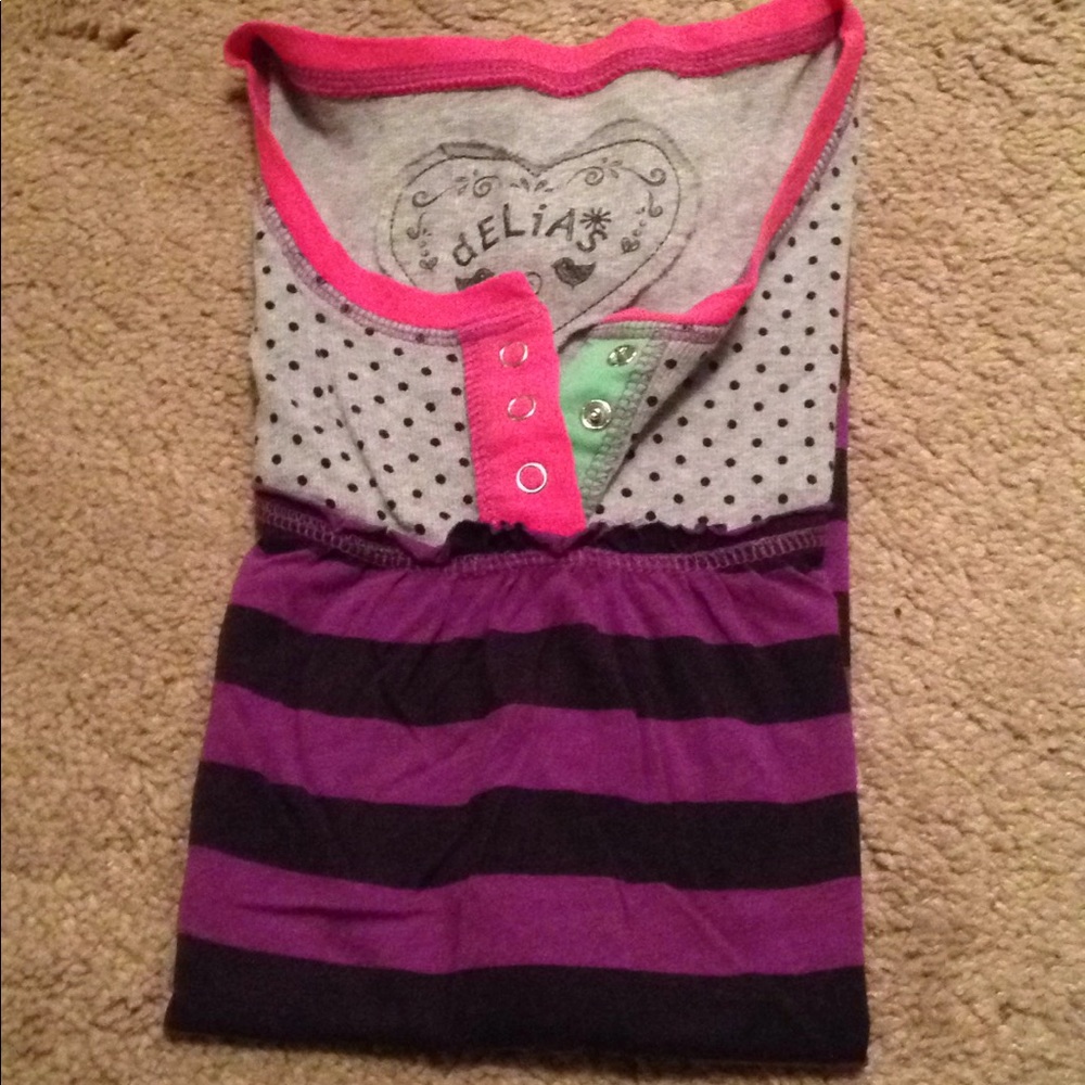 Delia's Striped and Polka Dot Tee